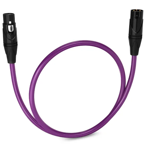 Miniatura 75 de LyxPro Cable de micrófono XLR hembra a macho de ángulo recto de 3 pines de 1.5 pies para altavoces amplificados, interfaz de audio, rendimiento