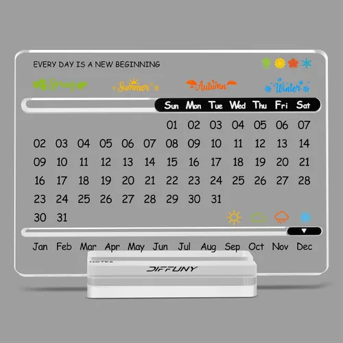 Miniatura 2 de Calendario de escritorio acrílico perpetuo – Bonita decoración moderna de oficina y regalos de oficina para compañeros de trabajo, mujeres y hombres