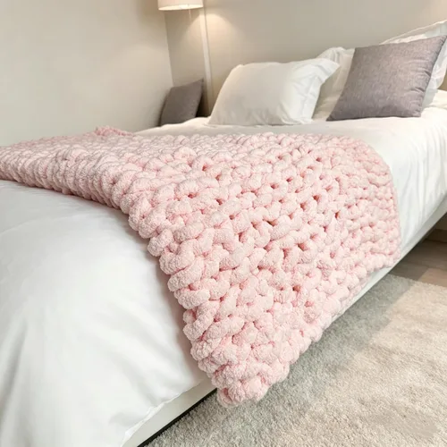 Miniatura 17 de Manta de punto grueso de 40 x 40 pulgadas, manta de felpilla cálida tejida a mano con nudo de cuerda grande suave y gruesa para sofá, cama, sofá