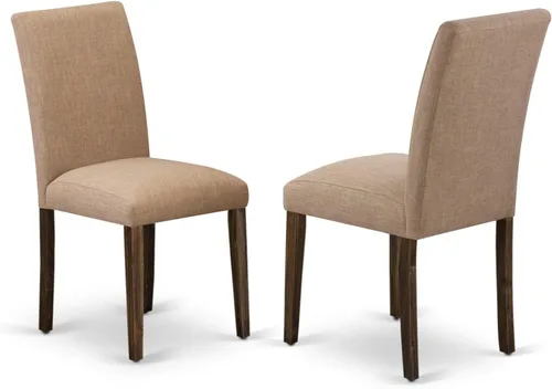 Miniatura 19 de East West Furniture ABP4T55 Abbott Parson - Juego de 2 sillas de comedor acolchadas de piel sintética azul oasis, color roble
