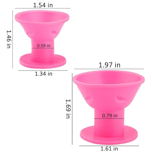 Miniatura 2 de JANYUN 80 rulos mágicos de silicona para el cabello, rizadores nocturnos con red para el cabello, incluye 40 rizadores de silicona grandes, 40 Rosa