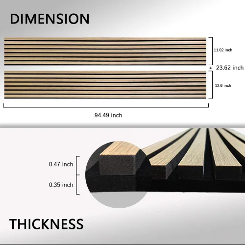 Miniatura 4 de Paneles de pared de listones acústicos 3D Paneles decorativos insonorizados Paneles de pared de listones de madera acústicos Paneles de pared