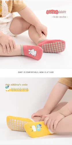 Miniatura 6 de BEHELE Calcetines antideslizantes para bebé, calcetines antideslizantes para niños y niñas, niños recién nacidos, 6 pares