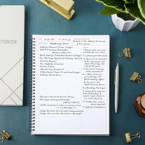 Miniatura 4 de Juvale Cuaderno de reuniones para el trabajo, cuaderno planificador encuadernado en espiral para planificador de trabajo y suministros de oficina
