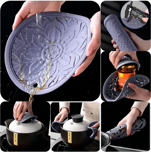 Miniatura 3 de Salvamanteles de silicona para platos calientes, mesa, encimera, antideslizantes, resistentes al calor, salvamanteles modernos para tetera