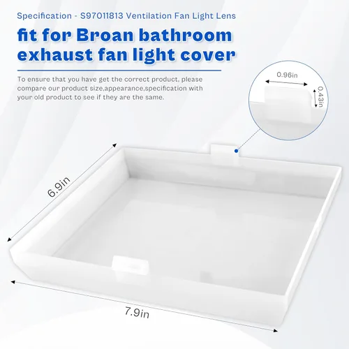 Miniatura 2 de prime&swift Lente de luz S97011813 para Broan, pieza de repuesto para cubierta de luz de baño para Broan S99110391, S99110428, S99110433, S99110438