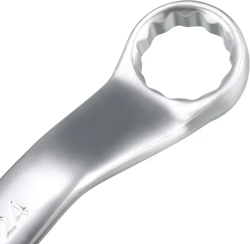 Miniatura 3 de uxcell Llave de extremo de caja doble con compensación de 22 mm x 24 mm, 12 puntos, cromada, acero Cr-V