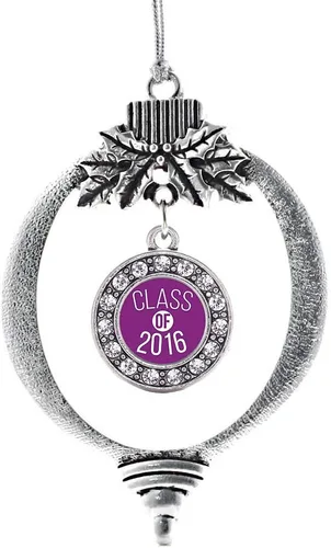 Miniatura 92 de Inspired Silver - Bonita bandera estadounidense - Adorno de Navidad plateado - Adorno de árbol de Navidad con dije circular con circonita cúbica