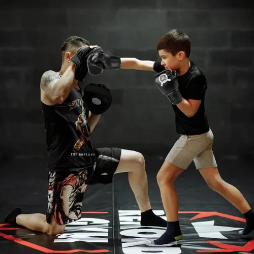 Miniatura 6 de Juego de guantes de boxeo 3 en 1, guantes de boxeo, juego de guantes de karate para niños, almohadilla de brazo para principiantes, guantes de boxeo