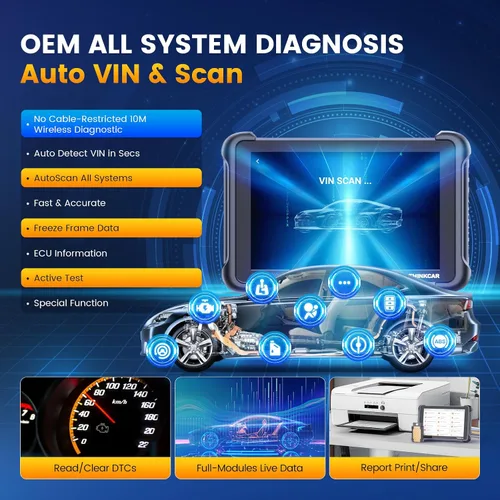 Miniatura 6 de THINKCAR Herramienta de escaneo bidireccional, THINKSCAN 689BT Herramienta de diagnóstico automotriz para todo el sistema, escáner OBD2
