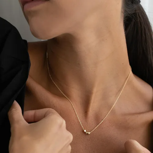 Miniatura 3 de VRIUA Gold Necklace for Women, Dainty Star of David Necklace 14K Gold Plated Butterfly Necklace Sun Lotus Flower Necklace Simple Bead Necklace