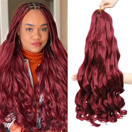 Miniatura 46 de WIPPORYA Cabello Rizado Francés para Trenzar de 24 Pulgadas, 6 Paquetes de Cabello Ondulado Suelto Elástico para Crochet Pre-Estirado 3.53