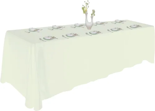 Miniatura 15 de Urby Mantel negro para mesas rectangulares de 6 a 8 pies con capacidad para 6 a 8 personas, manteles de mesa de tela para fiestas de 6 a 8 sillas