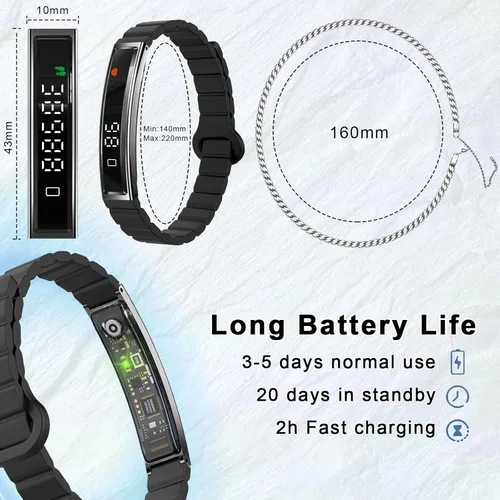 Miniatura 7 de Efolen Pulsera inteligente para mujeres, rastreador de fitness ultraligero con monitor de frecuencia cardíaca/oxígeno en sangre/sueño/podómetro