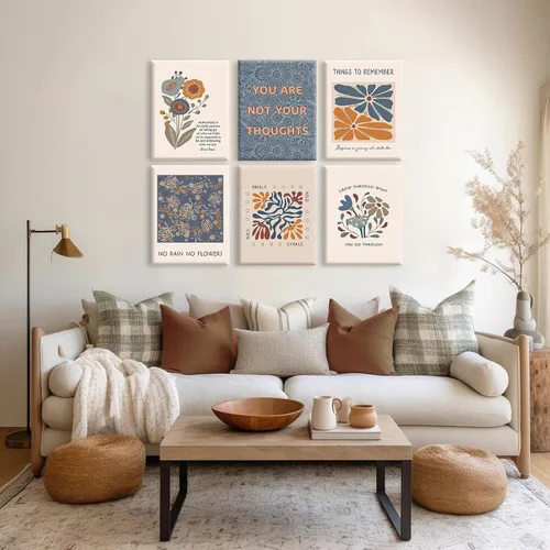 Miniatura 3 de Póster artístico de pared de salud mental, lienzo motivacional, decoración de pared, terapia, oficina, póster bohemio, impresiones inspiradoras