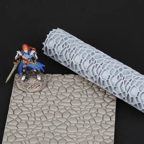 Miniatura 14 de Rodillo de textura única para esculpir arcilla y polímero, juego de mesa perfecto para construir terrenos, juego de mesa S412A ladrillo pequeño