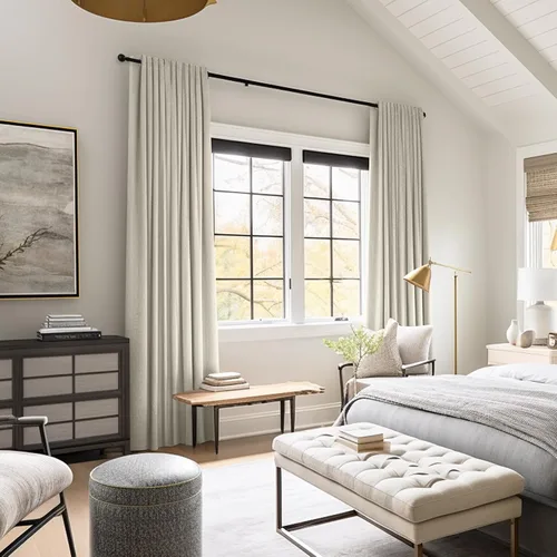 Miniatura 7 de Anpark Cortinas 100% opacas para dormitorio, cortina opaca de lino estilo granja de 84 pulgadas de largo, juego de 2 paneles, cortinas de ventana