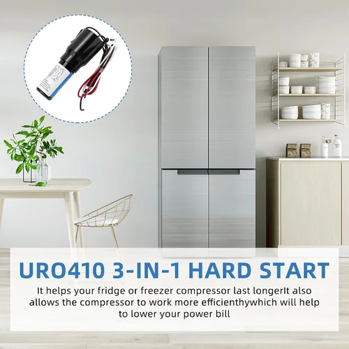 Miniatura 6 de Upgrades URCO410 Kit de arranque forzado 3 en 1 para refrigeradores y congeladores por AMI PARTS -1/4 a 3 en 1 Relé de arranque - Capacitor