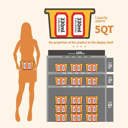Miniatura 3 de Paquete de 8 contenedores de almacenamiento con tapas/asa, caja organizadora de plástico transparente de 5 cuartos de galón, contenedores
