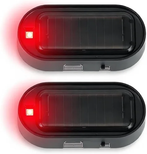 Miniatura 6 de Shudyear Alarma simulada de energía solar para automóvil, nuevo modelo, más brillante y claro, luz LED antirrobo intermitente de seguridad lámpara