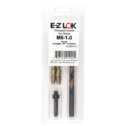 Miniatura 19 de Kit de reparación de rosca hexagonal E-Z para insertos roscados embutidos de madera blanda 5/16-18 x 25mm, taladro, herramienta de instalación