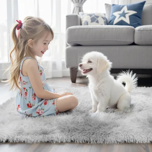 Miniatura 7 de Alfombras para sala de estar, 6 x 9 pies, alfombras para sala de estar, alfombra grande de felpa suave, alfombras peludas para dormitorio, niños