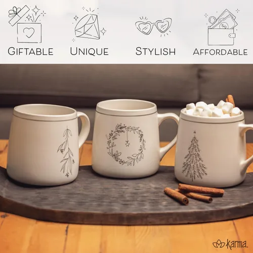 Miniatura 6 de Karma Gifts, Taza Blanca de Invierno, Árbol de Navidad 18 OZ