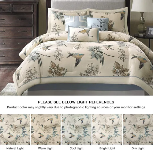 Miniatura 3 de Madison Park Quincy - Edredón acogedor con diseño de paisaje natural, ropa de cama para todas las estaciones, falda de cama a juego, almohadas