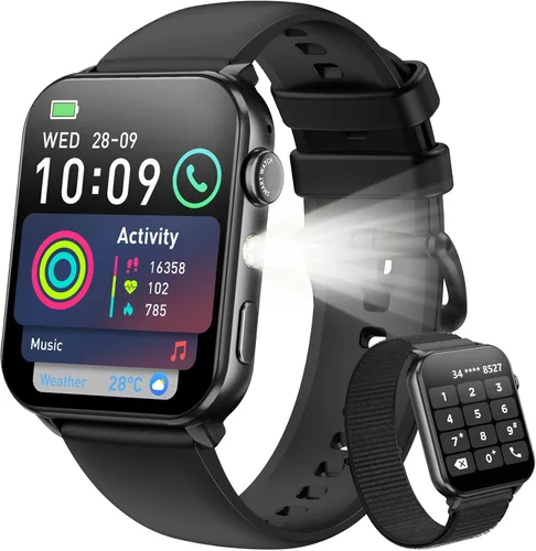 Miniatura 9 de Blackview Reloj inteligente para mujer, 1.91 pulgadas, pantalla táctil HD, con linterna, notificaciones Bluetooth, hacer llamadas, frecuencia