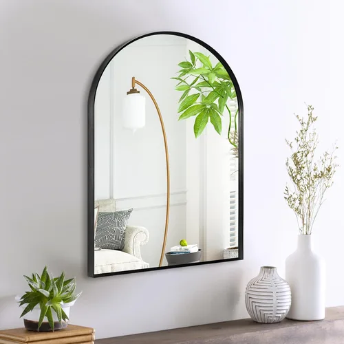 Miniatura 28 de Espejo de montaje en pared para baño, espejo rectangular de tocador rectangular con marco de metal negro cepillado (16 x 20 pulgadas, negro)