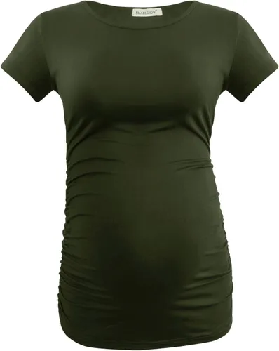 Miniatura 29 de Smallshow - Camiseta de maternidad para mujer, diseño de lados fruncidos, tipo túnica, prendas para el embarazo