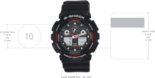 Miniatura 3 de Casio G-Shock Ana-digi World Time Reloj para hombre con esfera negra #GA100-1A4, Negro, Digital, movimiento de cuarzo