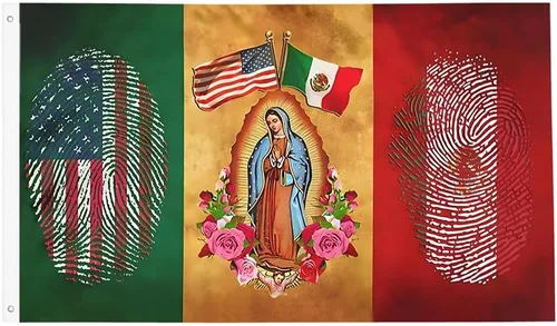 Miniatura 16 de Banderas de México 3x5 pies, bandera mexicana divertida para el hogar, patio, casa, jardín, banderas para fiestas navideñas, decoraciones interiores