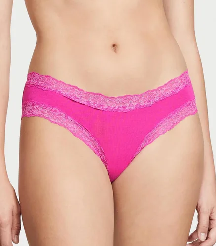 Miniatura 2 de Victoria's Secret Paquete de bragas de algodón con ribete de encaje, ropa interior para mujer (XS-XXL)