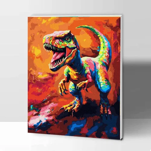 Miniatura 18 de Kit de pintura al óleo con números para manualidades para adultos, juegos de pintura por números para niños principiantes en lienzo, lobo colorido