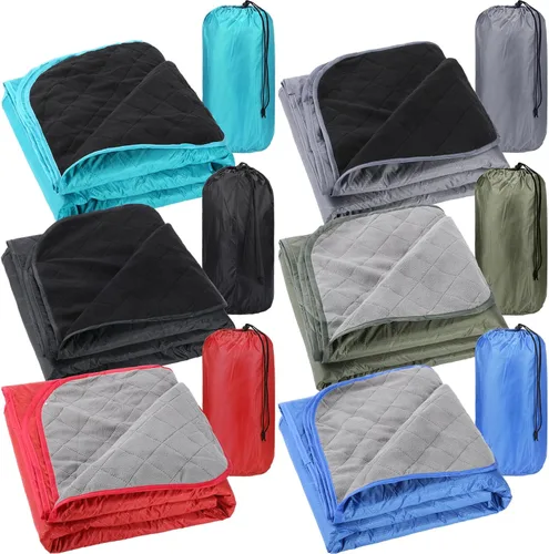 Miniatura 8 de Moukeren 6 mantas de forro polar impermeables para exteriores, manta grande a prueba de viento para estadio, colcha gruesa y cálida para campamento