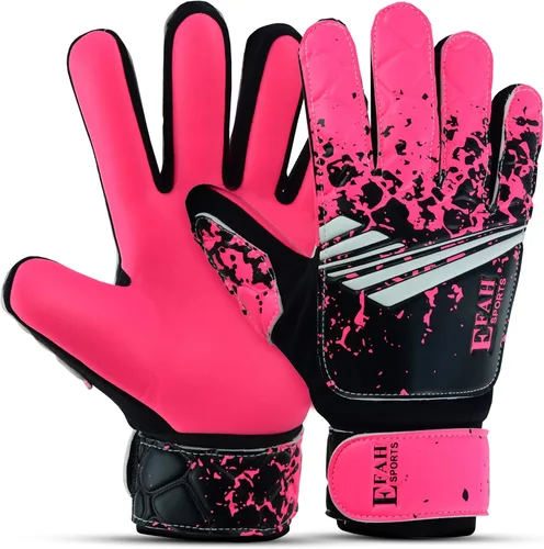 Guantes de portero de fútbol para niños y jóvenes, guantes de portero de fútbol con agarres fuertes Rosa