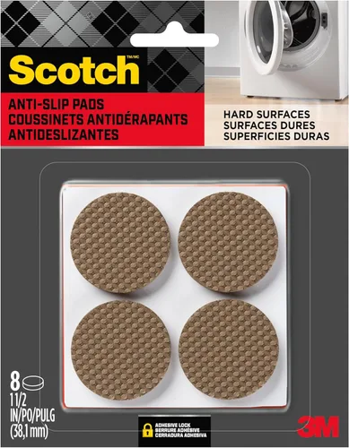 Scotch Almohadillas de agarre, 8 unidades, almohadillas redondas de 1.5 pulgadas, autoadhesivas, estabilizan electrodomésticos en suelos y mesas,