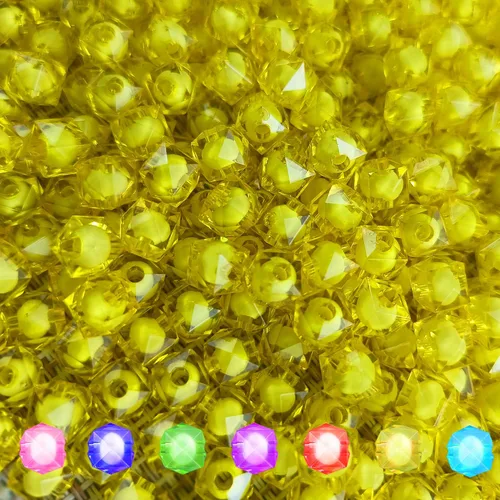 Miniatura 10 de Cubo de 400 cuentas espaciadoras de cristal cuadradas transparentes facetadas de 0.315 pulgadas (0.315 in), cuentas redondas