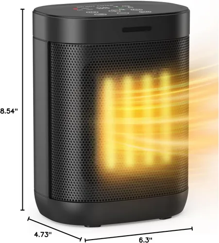 Miniatura 8 de Calentadores de espacio de 1500 W para uso en interiores, calentadores eléctricos de cerámica PTC con 4 modos, protección contra sobrecalentamiento