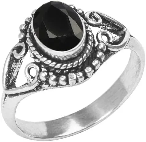 Miniatura 7 de Anillo de gemas, anillo de plata, anillo hecho a mano con superposición de plata, joyería bohemia, anillo de plata para mujeres y niñas de todas