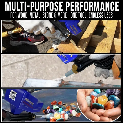 Miniatura 4 de LE LEMATEC Kit de Pistola Arenadora para Compresor de Aire - Arenadora Portátil para Eliminación de Pintura y Óxido, Metal, Madera, Preparación