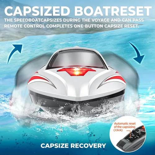 Miniatura 6 de BEZGAR Bote RC, barco de control remoto sin escobillas grande de 18 pulgadas para adultos y niños, botes de velocidad RC grandes y rápidos de 55 KPH