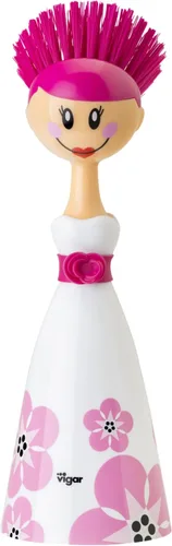 Miniatura 9 de Vigar Dolls Arandelle - Cepillo para platos con vestido estampado, 9-3/5 pulgadas
