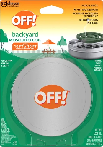 Miniatura 10 de OFF! Bobina repelente de mosquitos para patio trasero, perfecta para patios al aire libre, aroma fresco campestre, 1 unidad