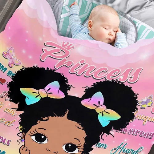 Miniatura 4 de D-Story Mantas personalizadas, mantas personalizadas con nombre, manta americana, manta africana para niña, mantas personalizadas para niños