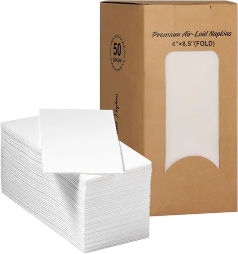 Miniatura 14 de MORGIANA 50 servilletas desechables, servilletas desechables de tacto de lino, servilletas blancas, servilletas de papel Airlaid, toallas