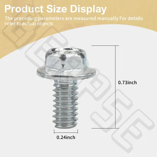 Miniatura 2 de Paquete de 6 tornillos autorroscantes para arandela hexagonal 710-0599 para MTD Troy-Bilt Craftsman Cub Cadet 1027 RZT42 LT 1046 2042 M60 M72 GT