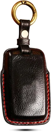 Miniatura 3 de SANRILY Funda de piel auténtica hecha a mano para llavero Land Rover 2021 2020 Range Evoque Sport y Jaguar Key Fob sin llave completa con llavero