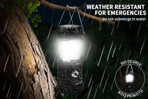Miniatura 7 de KunHe Paquete de 12 Linternas LED de Camping Plegables Portátiles de 1800mAh Ligeras Impermeables Recargables por USB Kits de Linternas LED